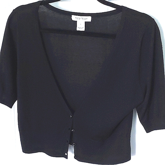 White House Black Market Sweaters - WHITE HOUSE BLACK MARKET Black Shrug With 4 Buttons Size L